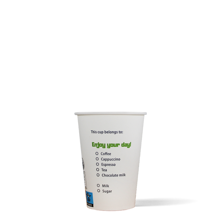 Koffiebekers - Green Life Cup - Aqua dispersie coating - 180cc/7.5oz - 2.500 st/ds