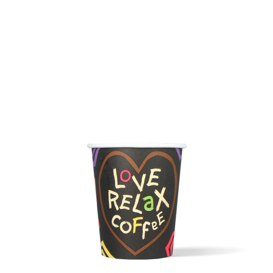 Cappuccinobekers - Love, Relax, Coffee - FSC® - 230cc/8oz - 1.000 st/ds