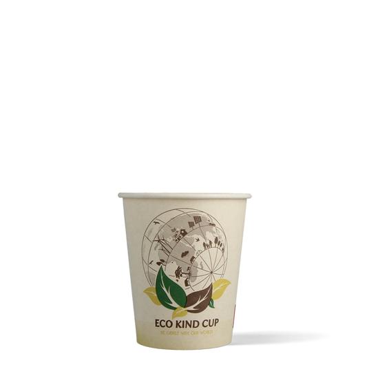 Cappuccinobekers - Eco Kind Cup - suikerriet - biologisch afbreekbaar - 230cc/8oz - 1.000 stuks