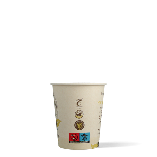 Cappuccinobekers - Eco Kind Cup - suikerriet - biologisch afbreekbaar - 230cc/8oz - 1.000 stuks