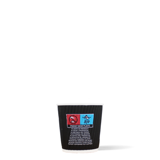 Espressobekers - Ripple Wall - zwart - 120cc/4oz - 500 st/ds