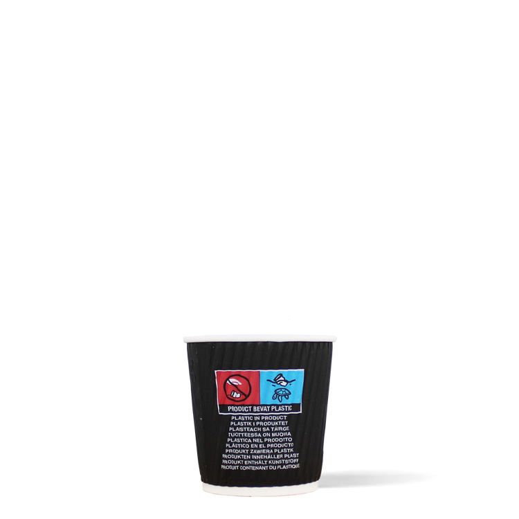 Espressobekers - Ripple Wall - zwart - 120cc/4oz - 500 st/ds