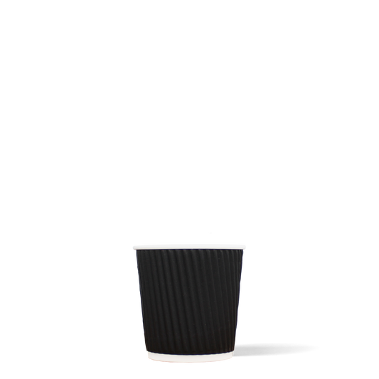 Espressobekers - Ripple Wall - zwart - 120cc/4oz - 500 st/ds