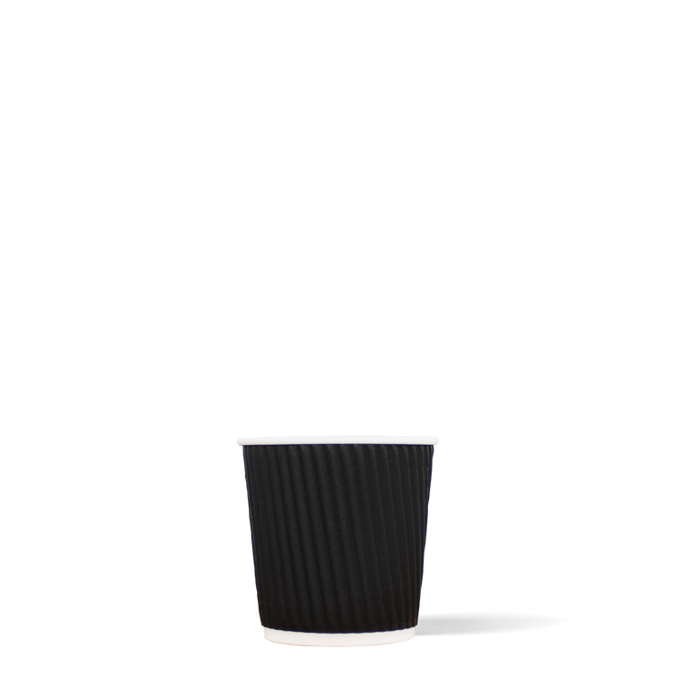 Espressobekers - Ripple Wall - zwart - 120cc/4oz - 500 st/ds