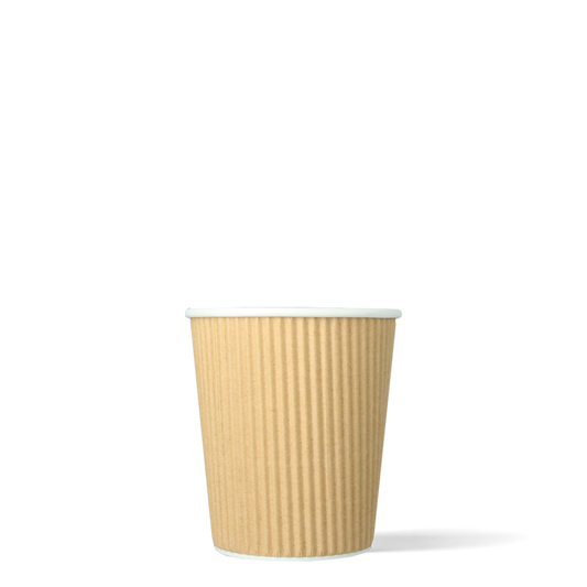 Cappuccinobekers - Ripple Wall - Kraft - 230cc/8oz - 500 st/ds