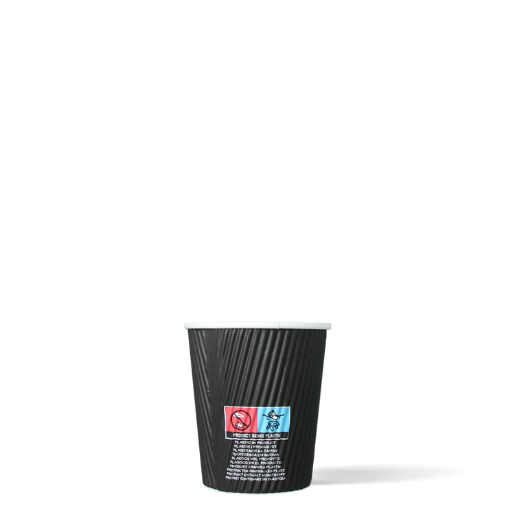 Koffiebekers - Ripple Wall - zwart - 177cc/7oz - 500 st/ds