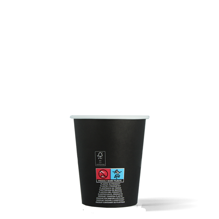 Cappuccinobekers - FSC® - zwart - 230cc/8oz - 1000 st/ds